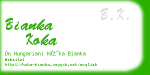 bianka koka business card